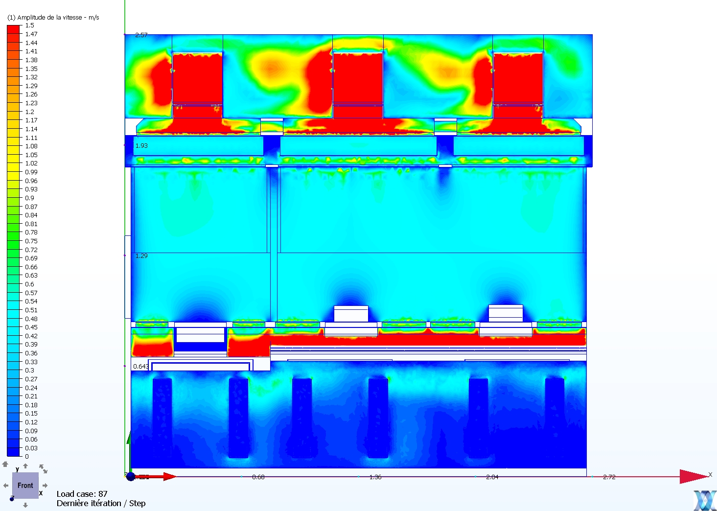 Simulation CFD hotte à flux laminaire