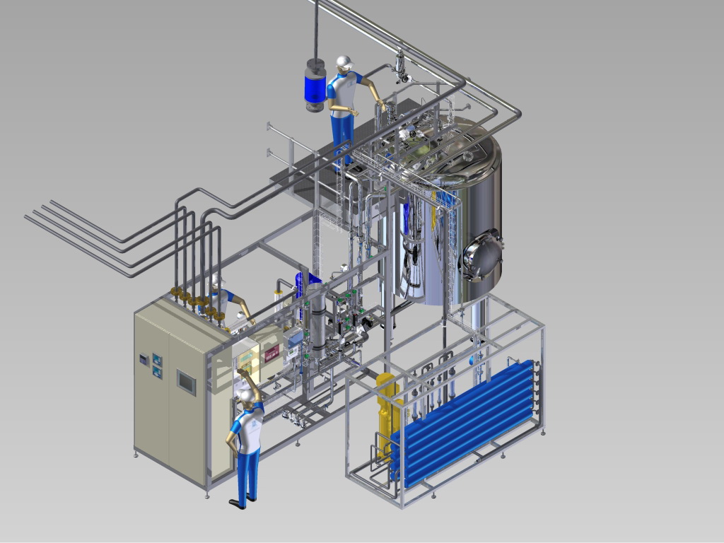 Vue générale du modèle 3D de l'installation de production/stockage/distribution d'EPU.